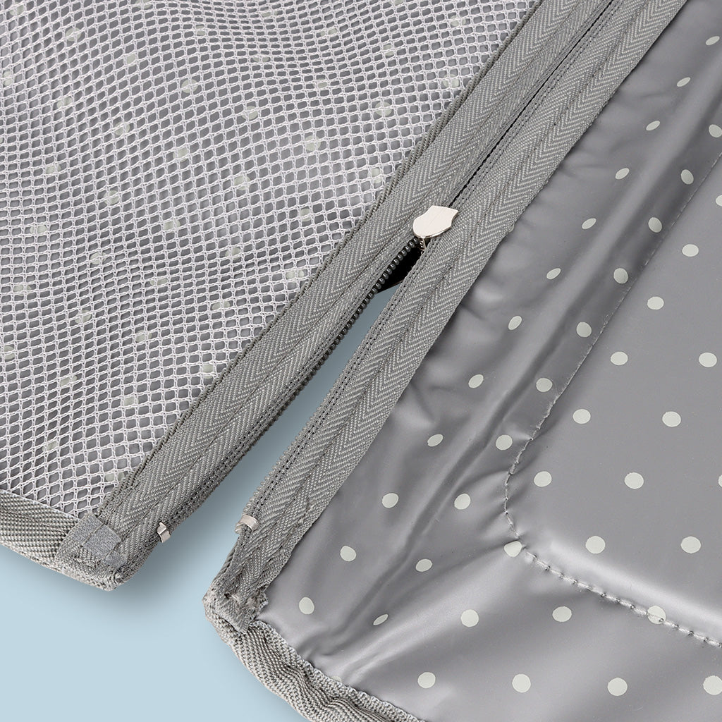Detachable zip-off baby diaper changing mat