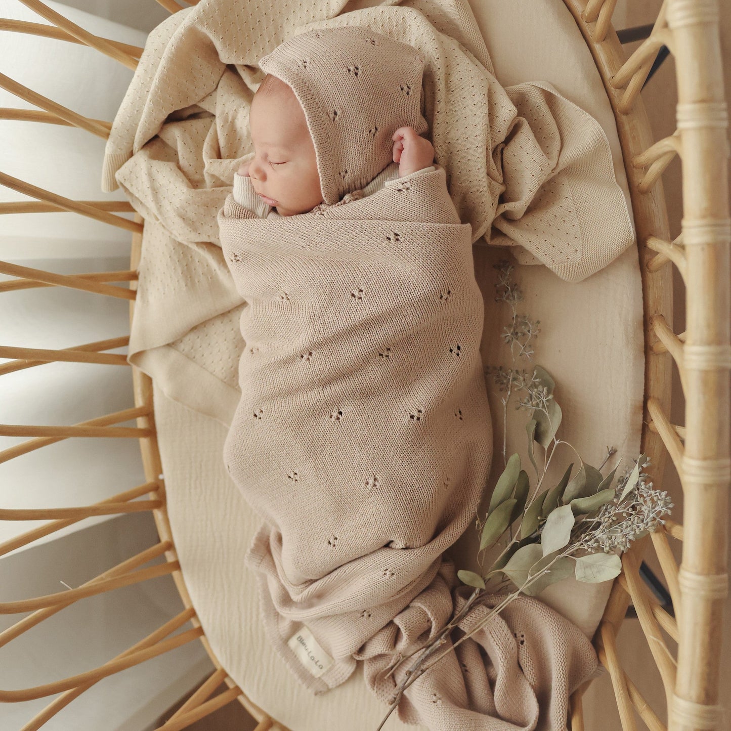 Organic Pointelle Knit Swaddle