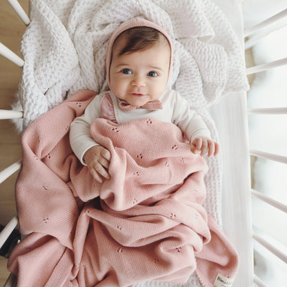 Organic Pointelle Knit Swaddle