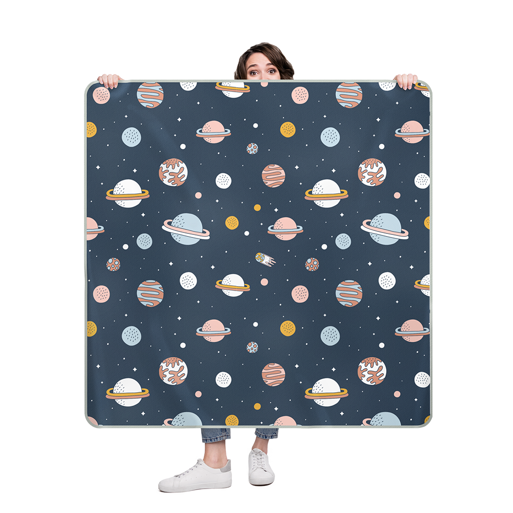 Wildcubz baby splat mat high chair mat - Space cadet