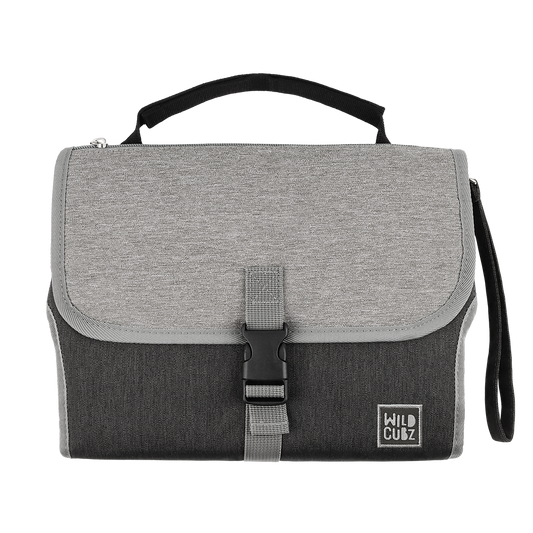 Wildcubz portable baby diaper changing pad mat in gender neutral graphite