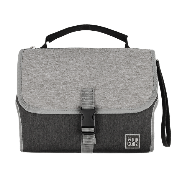 Wildcubz portable baby diaper changing pad mat in gender neutral graphite