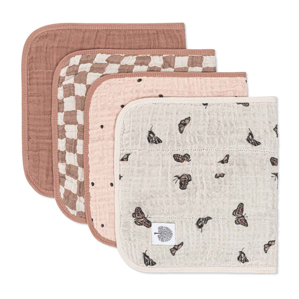 Muslin Burp Cloths (Butterfly - 4 Pack)