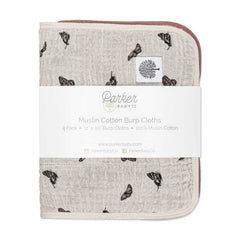 Muslin Burp Cloths (Butterfly - 4 Pack)