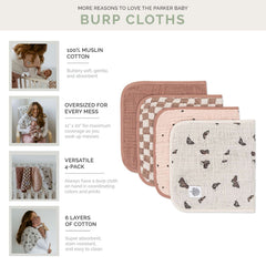 Muslin Burp Cloths (Butterfly - 4 Pack)