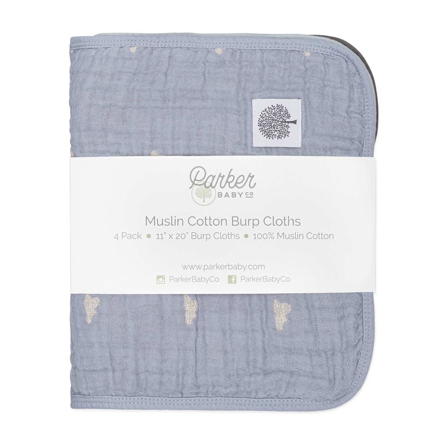 Muslin Burp Cloths (Cloud - 4 Pack)
